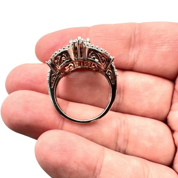 Chuck Clemency Womens Rose Gold Over Sterling Silver Cubic Zirconia Ring Size 9 - Picture 4 of 5